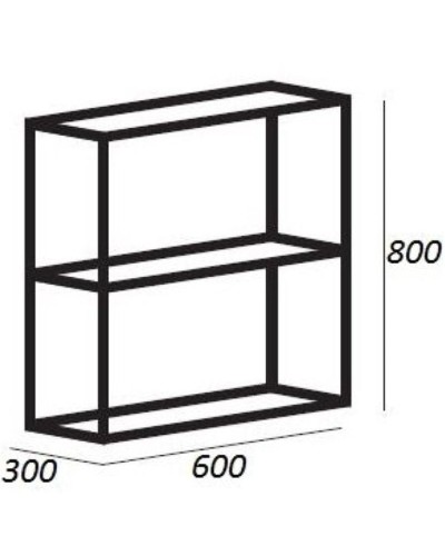 Полка Cezares Cadro 60 CADRO-60/30/80-2C-SO-MET-ST Черная матовая