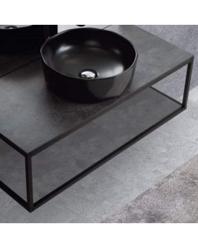 Полка для консоли под раковину Cezares Cadro 120 CADRO-120-MENS-NERO Черная матовая