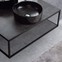 Полка для консоли под раковину Cezares Cadro 100 CADRO-100-MENS-NERO Черная матовая