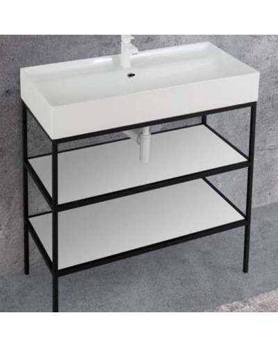 Полка для консоли под раковину Cezares Cadro 80 CADRO-80-MENS-BIANCO Белая матовая