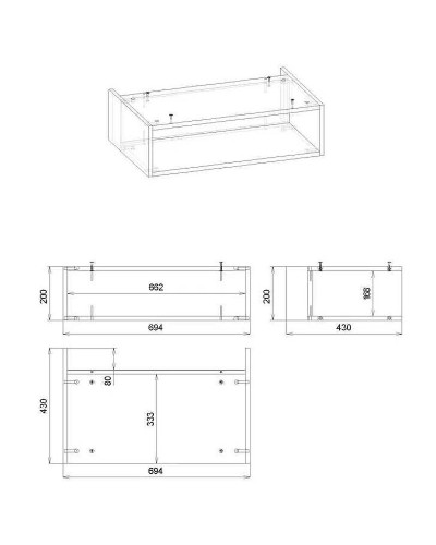 Ниша для тумбы Бриклаер Кристалл 70 4627125415890 Дуб Бунратти