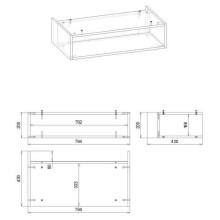 Ниша для тумбы Бриклаер Кристалл 80 4627125415906 Дуб Бунратти