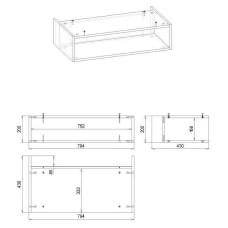 Ниша для тумбы Бриклаер Кристалл 80 4627125415906 Дуб Бунратти