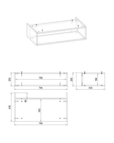 Ниша для тумбы Бриклаер Кристалл 80 4627125415906 Дуб Бунратти