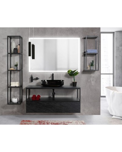 Полка Cezares Cadro 30 CADRO-30/30/160-4C-SO-MET-ST Черная матовая