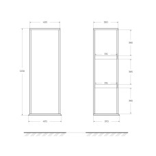 Колонна подвесная с дверью, реверсивная CEZARES IDRA 55816 Bianco opaco