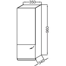 Полуколонна темный дуб с зеркальной дверцей шарниры слева Jacob Delafon Odeon Up EB893G-NR
