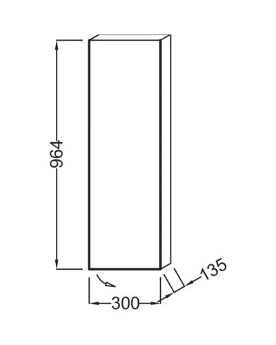 Подвесная полуколонна правосторонняя серый титан глянец Jacob Delafon Spherik EB1059D-N21
