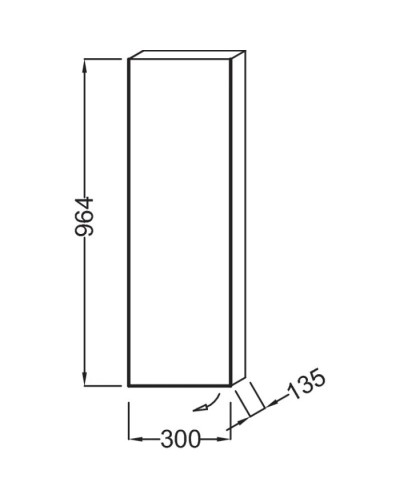 Подвесная полуколонна левосторонняя серый антрацит глянец Jacob Delafon Spherik EB1059G-442