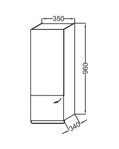 Полуколонна темно-синий глянец с зеркальной дверцей шарниры слева Jacob Delafon Odeon Up EB893G-G98