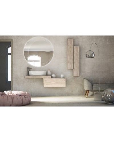 Колонна подвесная с одной распашной дверцей реверсивная 20x14x100 CEZARES 53178 Pino sbiancato