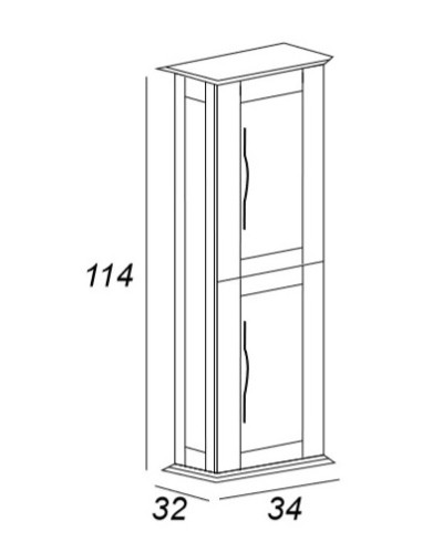 Колонна подвесная с двумя распашными дверцами, реверсивная CEZARES TIFFANY 54963 Bianco opaco