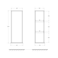 Колонна подвесная с дверью, реверсивная CEZARES IDRA 55821 Rovere Tabacco