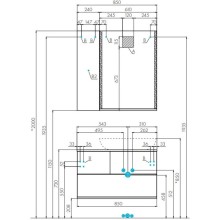 Модуль для зеркала 24х85 см дуб кантри/антрацит Акватон Терра 1A247403TEKA0