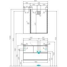 Модуль для зеркала 24х85 см дуб кантри/антрацит Акватон Терра 1A247403TEKA0