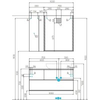 Модуль для зеркала 35х85 см дуб кантри/антрацит Акватон Терра 1A247103TEKA0