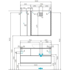 Модуль для зеркала 35х85 см дуб кантри/антрацит Акватон Терра 1A247103TEKA0