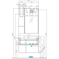 Модуль для зеркала 23х101 см дуб рустикальный/фьорд Акватон Мишель 1A244303MIX30