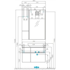 Модуль для зеркала 23х101 см дуб рустикальный/фьорд Акватон Мишель 1A244303MIX30