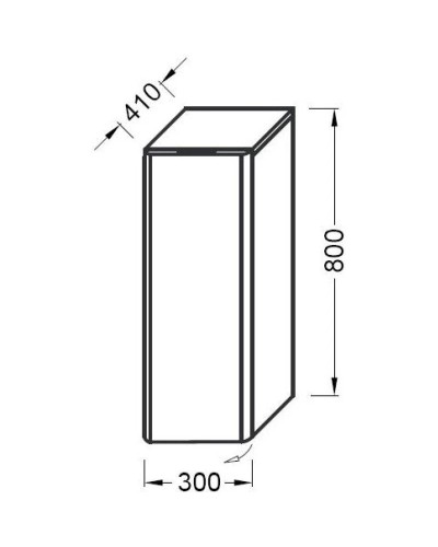 Полуколонна серый ясень шарниры справа Jacob Delafon Reve EB571DRU-270