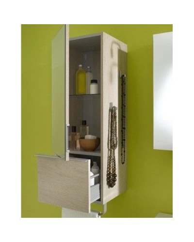 Полуколонна чёрное дерево с зеркальной дверцей шарниры слева Jacob Delafon Odeon Up EB893G-E15