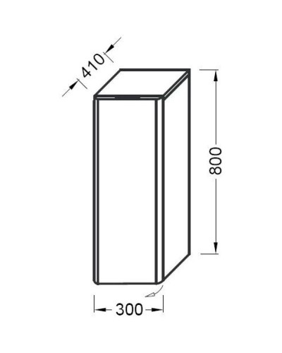 Полуколонна серый антрацит глянец шарниры справа Jacob Delafon Reve EB571DRU-442