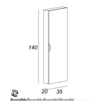 Колонна для ванной комнаты без зеркала реверсивная CEZARES 54586 Frassino bianco
