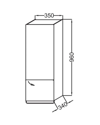 Полуколонна серый антрацит глянец с зеркальной дверцей шарниры справа Jacob Delafon Odeon Up EB893D-442