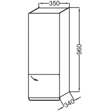 Полуколонна оливковый матовый с зеркальной дверцей шарниры справа Jacob Delafon Odeon Up EB893D-M47