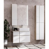 Модуль для зеркала 23х101 см дуб эндгрейн/белый матовый L Акватон Мишель 1A244303MIX40