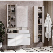 Модуль для зеркала 43х101 см дуб эндгрейн/белый матовый Акватон Мишель 1A244203MIX40