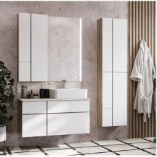 Модуль для зеркала 43х101 см дуб эндгрейн/белый матовый Акватон Мишель 1A244203MIX40