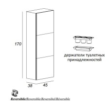 Колонна для ванной комнаты без зеркала CEZARES 53126 Grigio natura