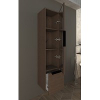 Колонна подвесная с одной распашной дверцей и выдвижным ящиком CEZARES 55184 Grigio opaco