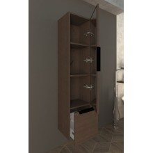 Колонна подвесная с одной распашной дверцей и выдвижным ящиком CEZARES 55184 Grigio opaco