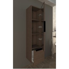 Колонна подвесная с одной распашной дверцей и выдвижным ящиком CEZARES 55184 Grigio opaco