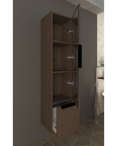 Колонна подвесная с одной распашной дверцей и выдвижным ящиком CEZARES 55184 Grigio opaco