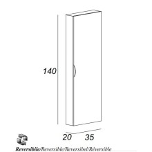Колонна для ванной комнаты без зеркала реверсивная CEZARES 44735 Rosso