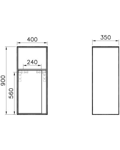 Полуколонна черный/сливовое дерево L VitrA Metropole 58208