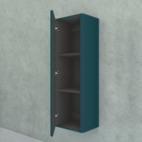 Колонна подвесная с одной распашной дверцей, реверсивная 35x43x130 CEZARES 55236 Blu petrolio