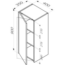 Полуколонна подвесная белый глянец L/R Am.Pm Func M8FCH04029WG