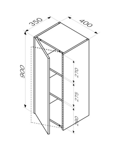 Полуколонна подвесная белый глянец L/R Am.Pm Func M8FCH04029WG