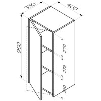 Полуколонна подвесная темное дерево L/R Am.Pm Func M8FCH04029OF