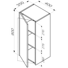Полуколонна подвесная темное дерево L/R Am.Pm Func M8FCH04029OF