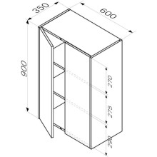 Шкаф двустворчатый 60х90 см белый глянец Am.Pm Func M8FCH06029WG