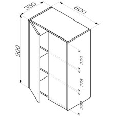 Шкаф двустворчатый 60х90 см темное дерево Am.Pm Func M8FCH06029OF