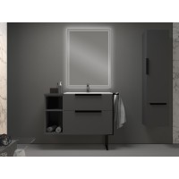 Колонна подвесная с одной распашной дверцей и выдвижным ящиком CEZARES 55184 Grigio opaco