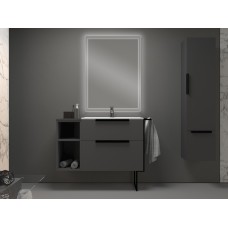 Колонна подвесная с одной распашной дверцей и выдвижным ящиком CEZARES 55184 Grigio opaco