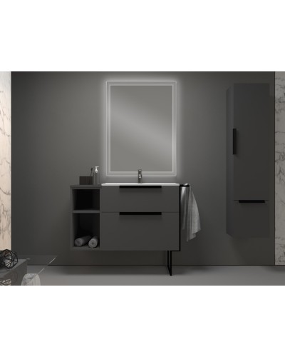 Колонна подвесная с одной распашной дверцей и выдвижным ящиком CEZARES 55184 Grigio opaco