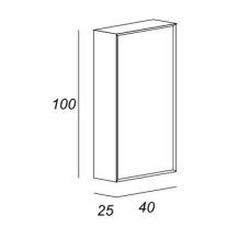 Колонна с одной распашной дверцей (реверсная) CEZARES BELLAGIO 54722 Rovere tabacco